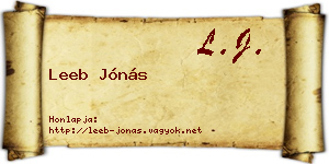 Leeb Jónás névjegykártya